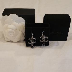 CHANEL Gunmetal Earings